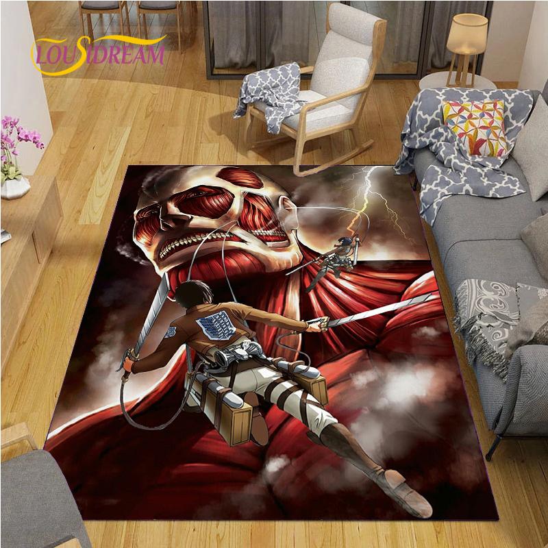 Attack On Titan Carpet for Living Room Bedroom Rug Kitchen Door Unslip Floor Mats Birthday Gift Photography Props Alfombra Rug