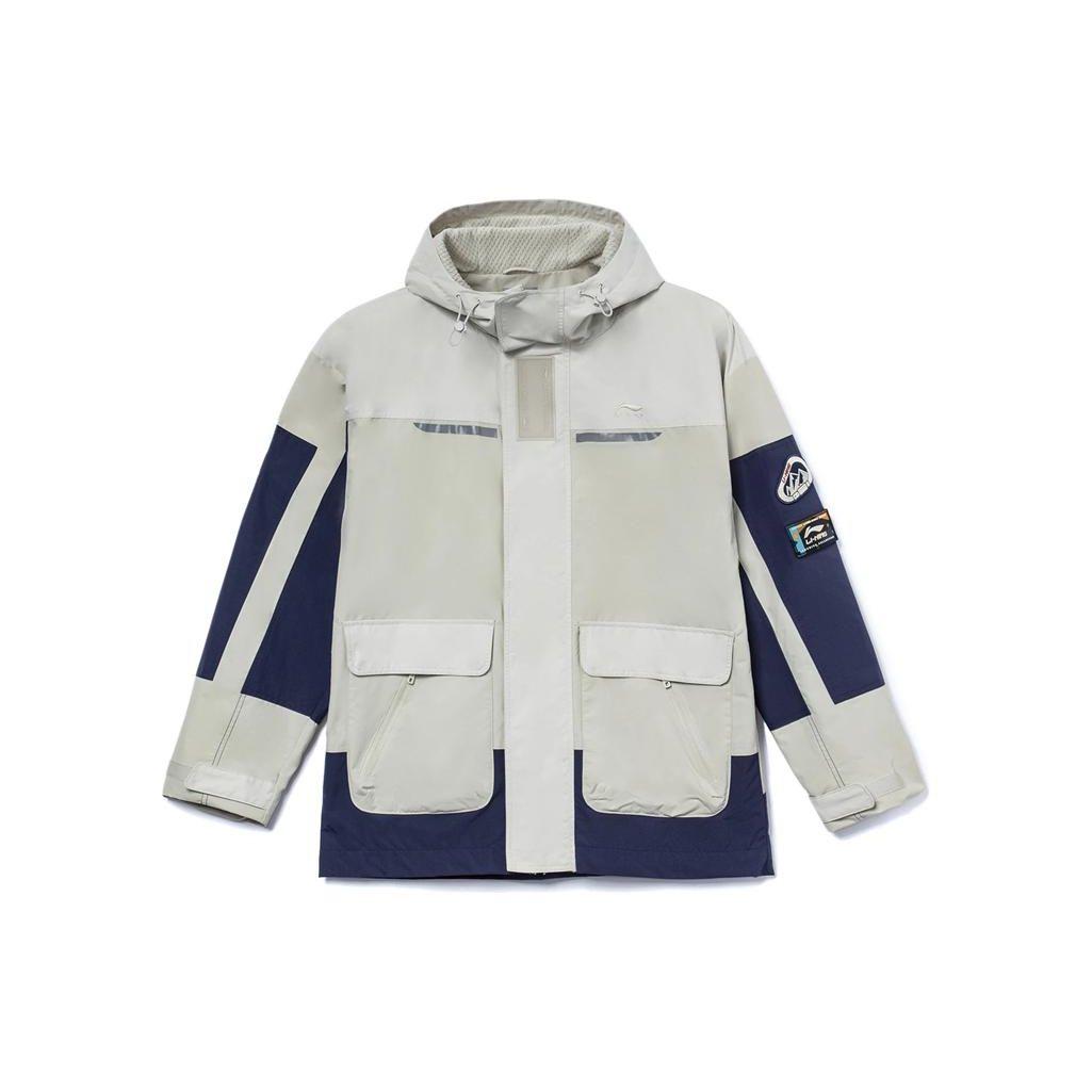 

Li-Ning Серия Спортивный Стиль Цветной Блок Большой Карман Повседневная Флисовая Куртка с Капюшоном Ветровка Мужская Куртка Бежевый AFDR755-3 XL