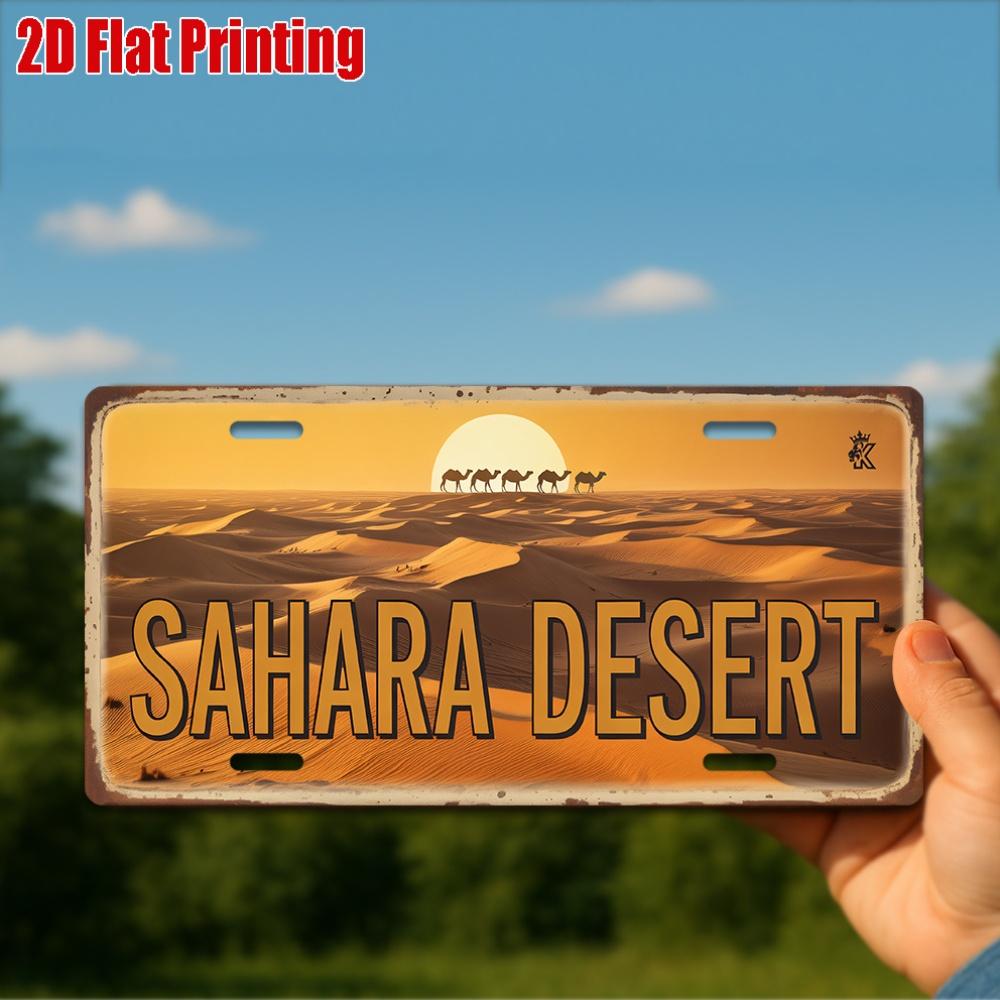 

D Flat pc Vintage Metal Plaque for Decorative Use Only Decorative Signs And PlaquesSahara Desert Aluminum Sign Home Decor 15x30cm(5.9x7.8inch)