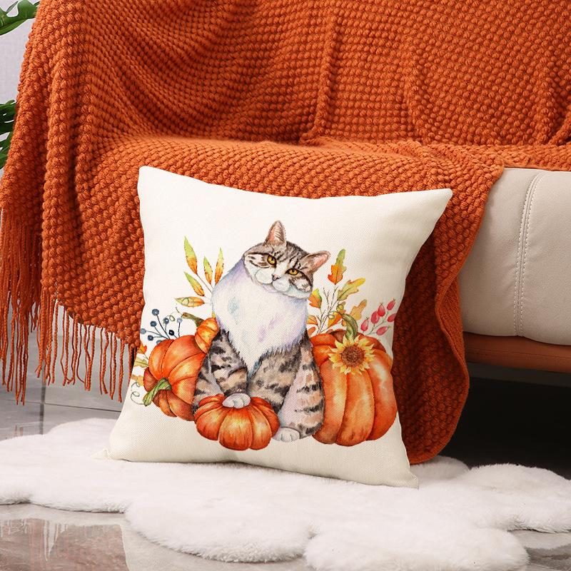 

Наволочка с принтом кленового листа и тыквы Простой и универсальный домашний декор Подушка для дивана Подушка для автомобиля 45 * 45Cm (single pillowcase)