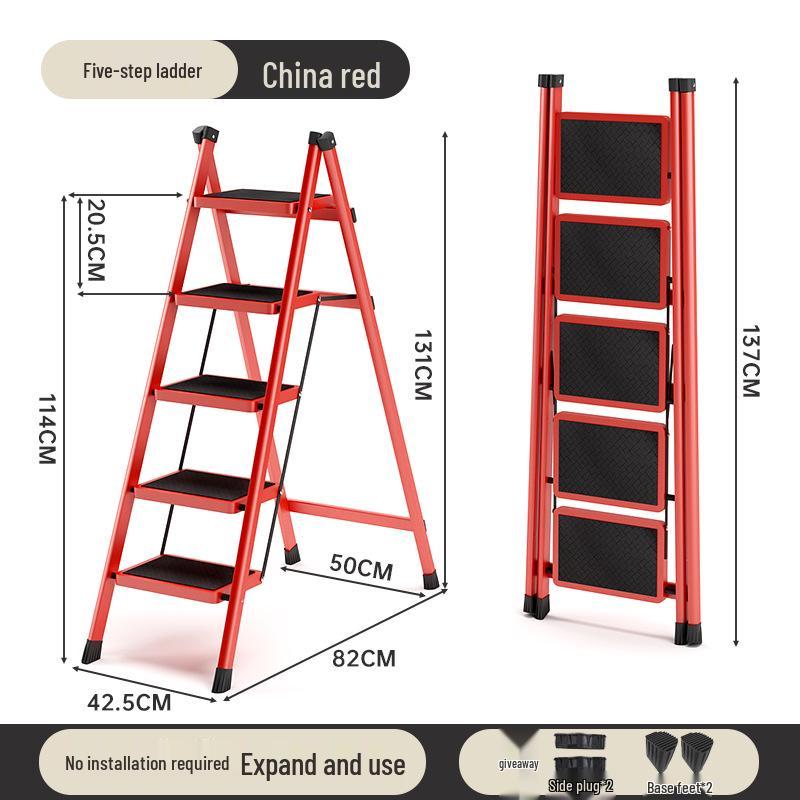 Teleskopische Klapp-A-Rahmen-Haushaltsleiter: Leicht, Multifunktional, Dreistufiges Design.