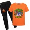 Chicken jockey summer short-sleeved T-shirt and pants suit for middle and large children 4519
