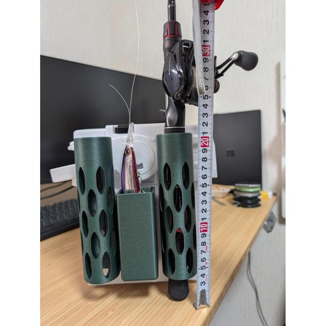 Used Tackle box rod holder 2 pieces accessory case 1 piece set