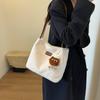 with Handle Furry Shoulder Bag Portable Women's Handbag Large Capacity Plush Tote  All-Match