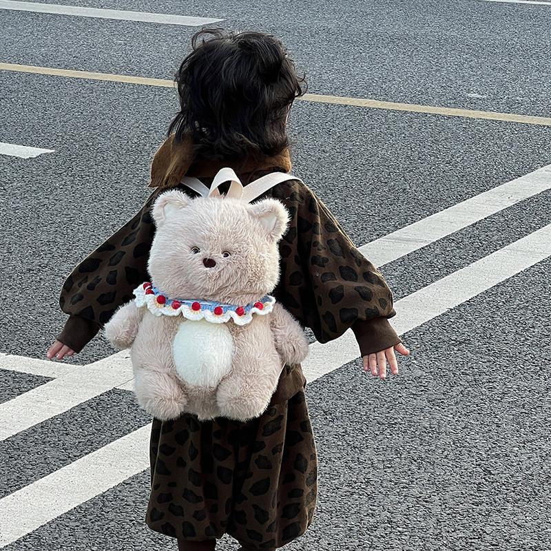 Adorable Soft Plush Bear And Bunny Backpack For Kids Lightweight School Bag