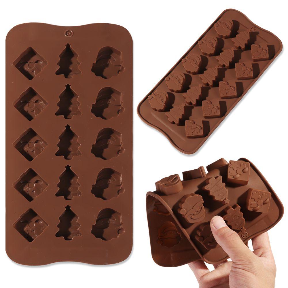 Basteln DIY Geschenkbox Eiswürfelform Weihnachtsmann Baum Silikonform Weihnachten Kuchen Backen Weihnachts-Schokoladenform