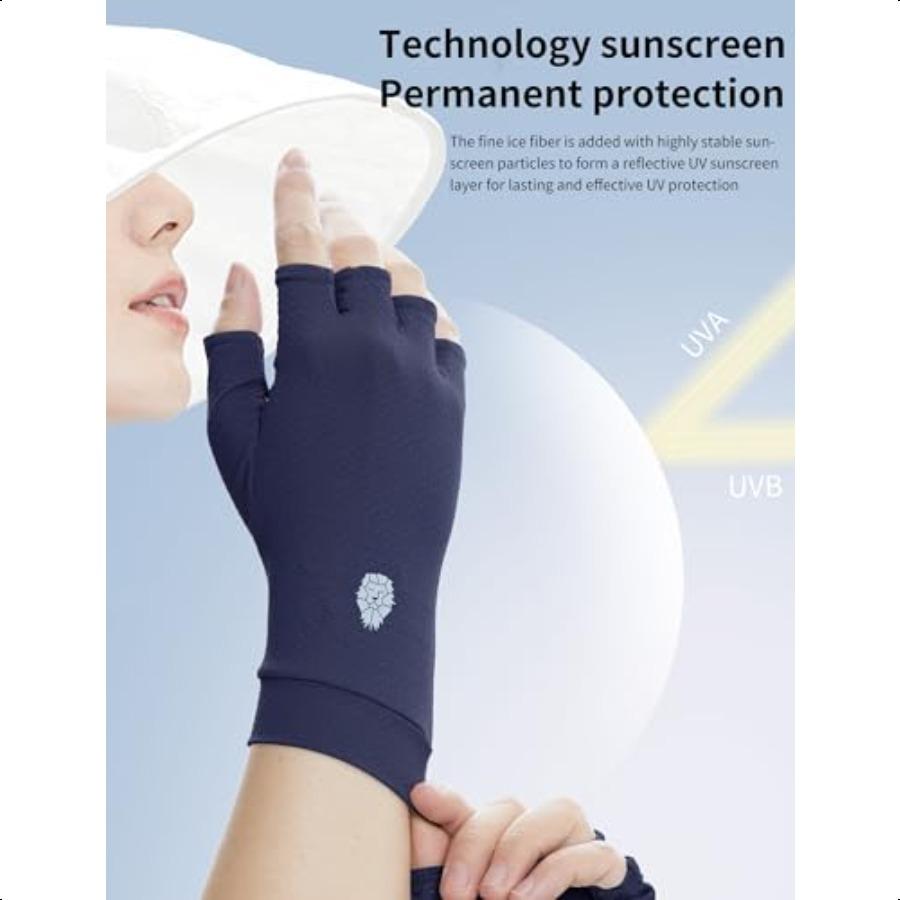 Men's Women's SPF Fingerl Gloves Mittens Sun Protection Unisex Driving Gloves UPF 50+ With Silicone Gel