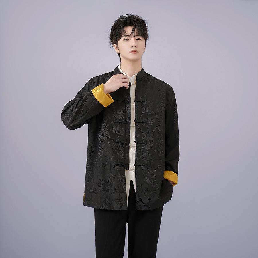 

Traditional Chinese Men s Double-Sided Tang Suit Jacket, Long-Sleeve, M1044 - Spring/Autumn S