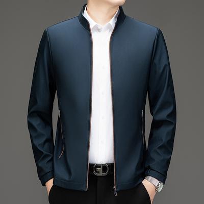 New Spring and Autumn Men's Executive Jacket Business Small Stand Collar Young and Middle-aged Casual Dad Wear