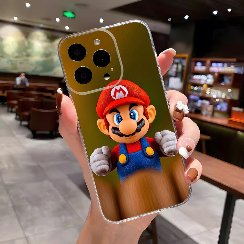 

S-Super M-Mario Phone Case For IPhone 17 Air 16 E 15 14 8 7 Plus 13 12 Mini 11 Pro Max Anti Transparent Drop Cover iPhone17 Pro Max