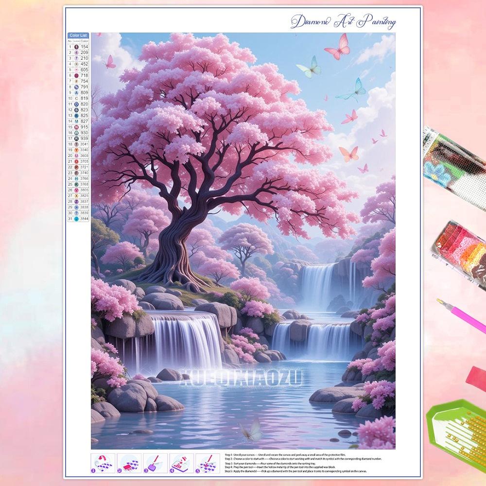 Pictură Diamant DIY Copac Lună Fantastică Peisaj Strasuri Foraj Complet Mozaic Broderie Handmade Decor Acasă Cadou Noutăți