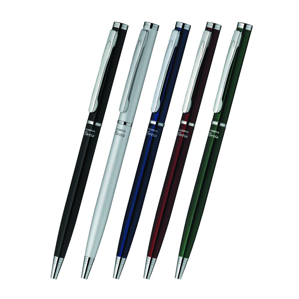 Zebra Fortia 500 Ballpoint Oil-Based Pen, 0.7mm, Silver, BA81-S