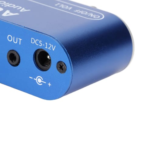 Portable Stereo Line Mixer, DC 12V 4-Channel 3.5mm Sound Selector Amplifier for Microphones, Guitars, Keyboards, Stage Submixers, etc.