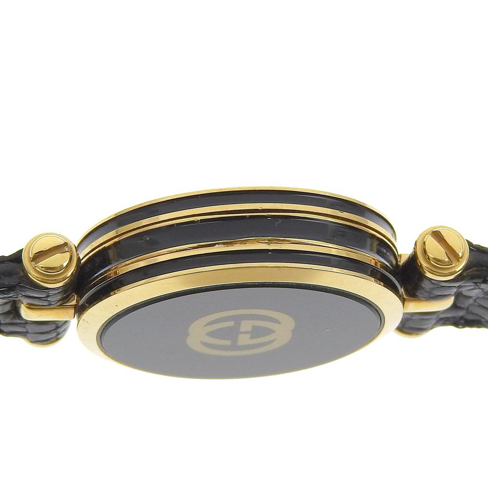 Gucci Sherry Watches Gold blackDial Plated Gold/Stainless Steel Quartz Analog Display Women Used