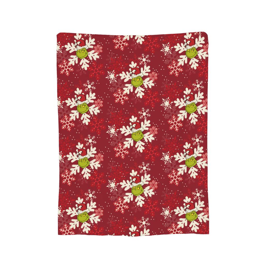 Christmas-S-Green-S-Grinch Blanket Fleece Textile Decor  Portable Warm Throw Blanket for Home Office Rug Piece