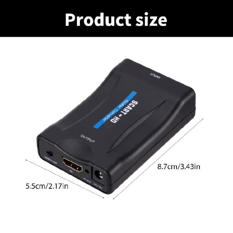 1080P SCART To Multimedia Interfaces Converter Adapter Include USB Power Wire for Connecting Old Devices To Newer HDTVs