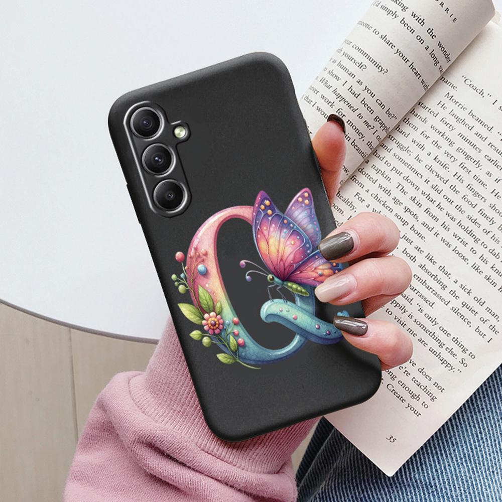 Phone Case For Samsung Galaxy A15 A25 A35 A55 A13 Colorful Letter Love Flower Butterfly Women INS Shell Fundas Bumper Soft Cover