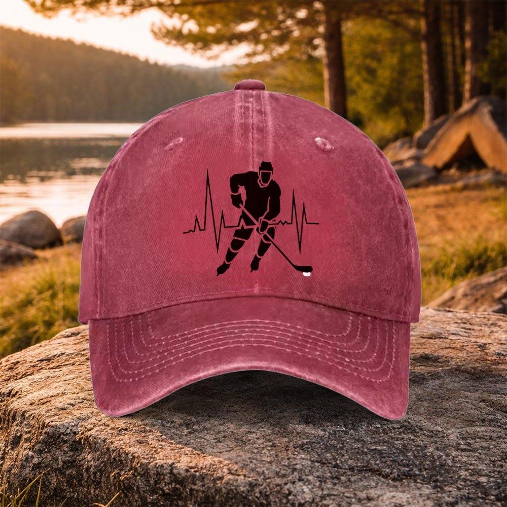 ECG Print Washed Duckbill Baseball Cap for Unisex Women Lightweight Unisex Golf Casual Wear Machine Washable