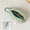 Quilted Pencil Pouch Plush Pencil Case Fluffy Pen Bag Gadget Pouch Box Makeup Cosmetic Bag