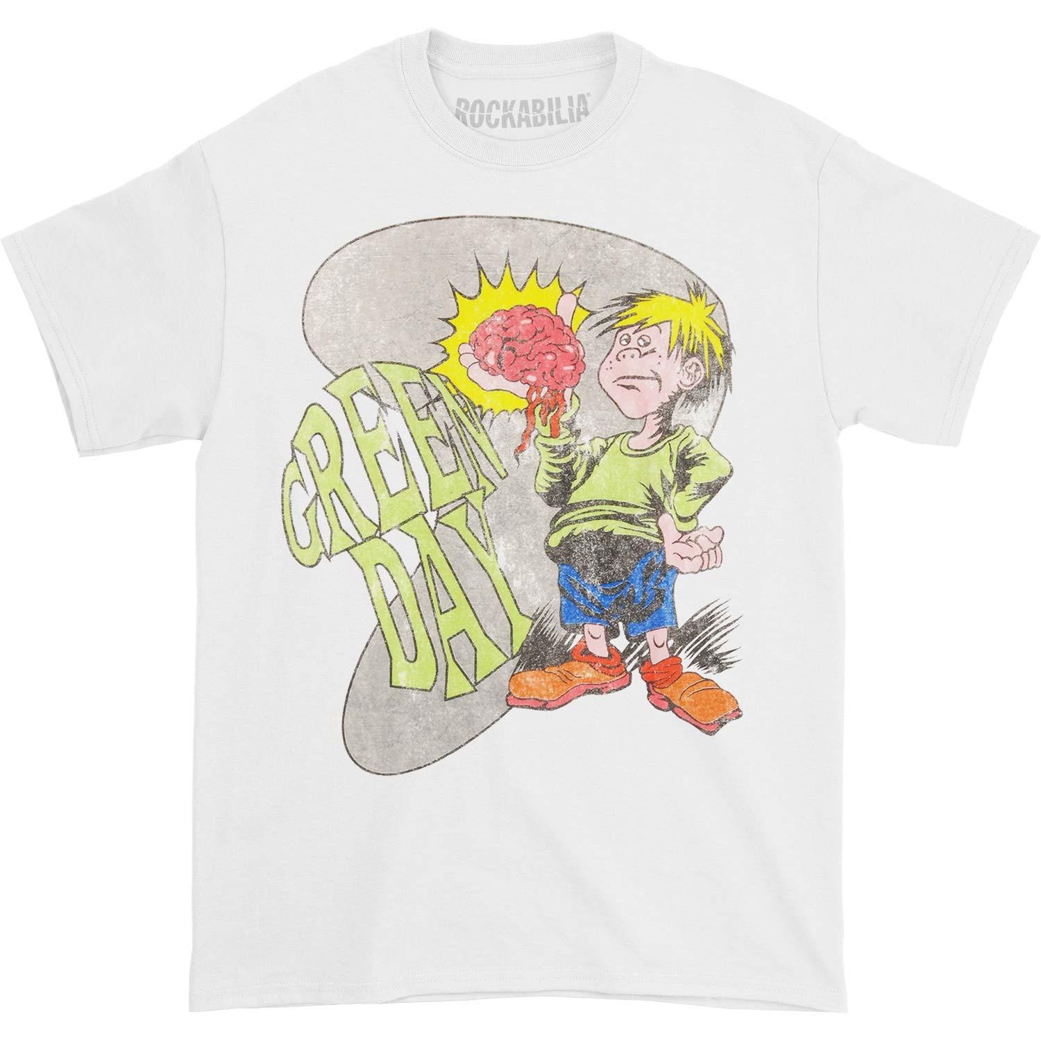 Men s Green Day Brain Boy Tee (White) T-shirt X-Large White XL