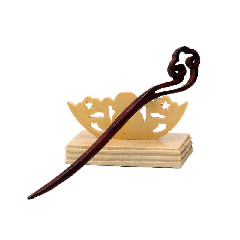 Hair Clasp Girls New Handmade Classical Hairpin Wholesale Updo Red Sandalwood Rosewood Hairpin Ladies Red Sandal Wood