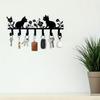 Metal Wall Hook Decorative Key Holder Cute Cat Flower Keychain Lacquered Finish Easy Install