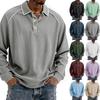 Men's Single-Breasted Lapel Long-Sleeved Casual Comfortable Long-Sleeved Top