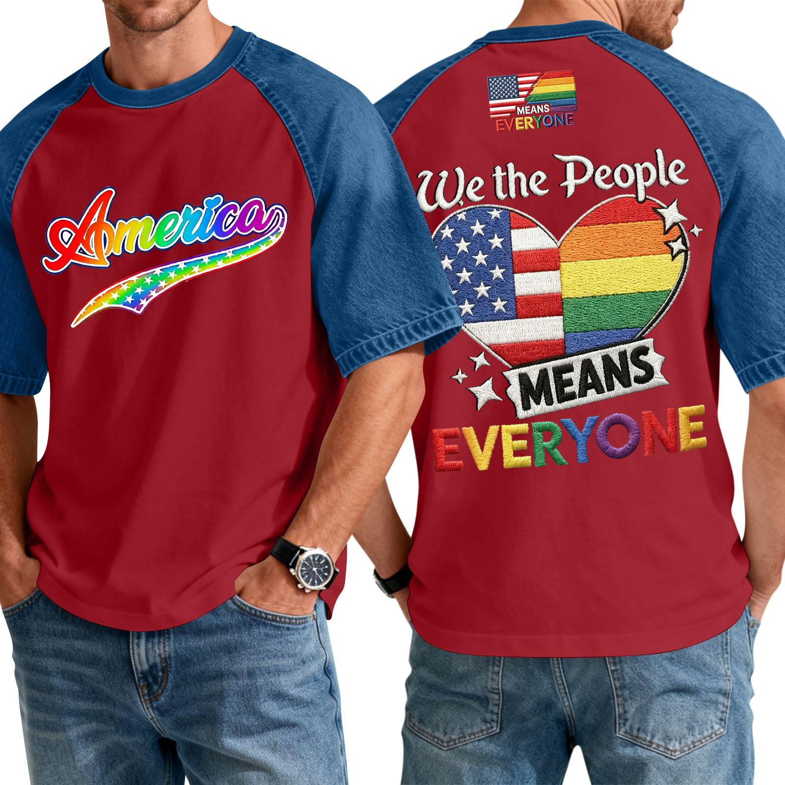 

Men s Denim Patchwork Short Sleeve T Shirt Casual Comfortable Top with Graphic Print Suitable for Everyday Wear and Outdoor Activities XXXL червоний