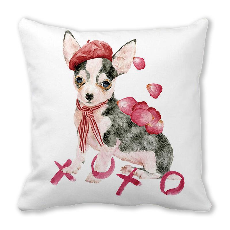 Happy Valentine's Day Theme Digital Printing Short Plush Pillow Covers for Car Sofa Office Cushion Cover Home Goods 60x60cm