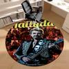 1pc Legendary idol Johnny Hallyday Round carpet Painted Printed circular carpet, home door mat, outdoor travel protection carpet