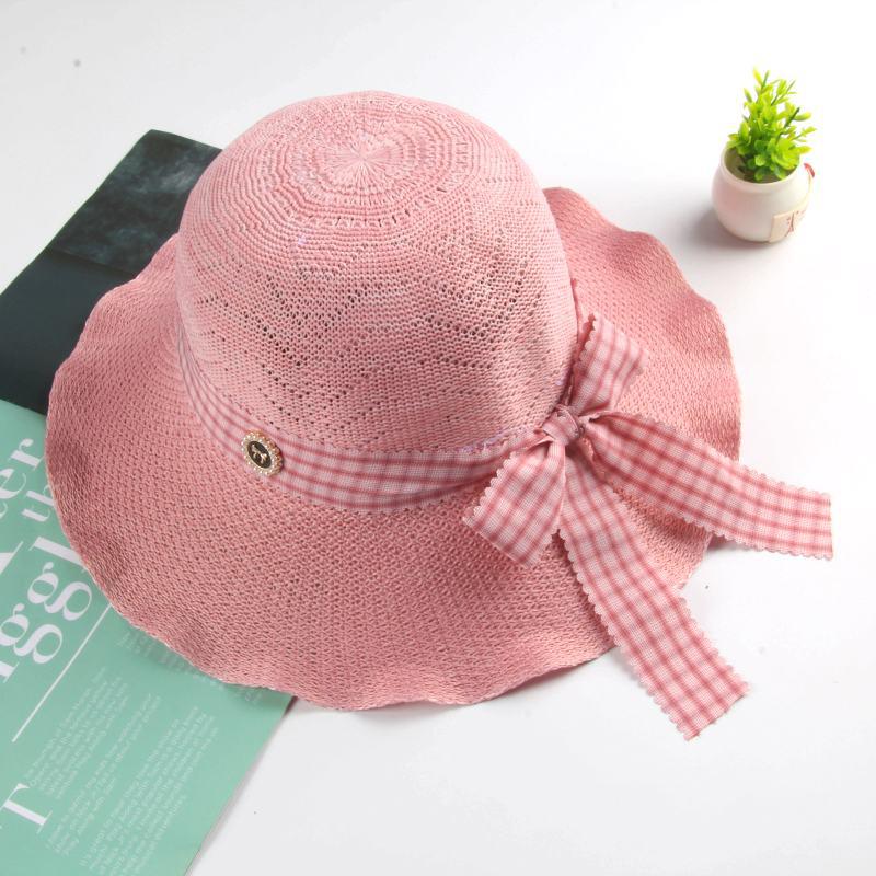 Women's Fashionable Wide Brim Straw Sun Hat – Perfect for Beach and Scenic Spots
