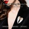 Sparkling Rhinestone Gradient Enamel Brooch Angel Wings Shape Exquisite Fashion Jewelry for Women Daily School Outfit Decor