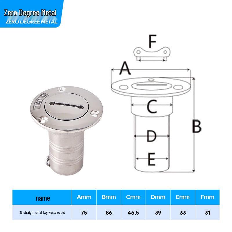 316 Stainless Steel Yacht/RV Fuel & Water Tank Filler Cap