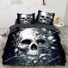 3D Print Skull Bedding Set Boys Girls Twin Queen King Size Duvet Cover Pillowcase Bed Boys Adult Home Textileextile Luxury Gift