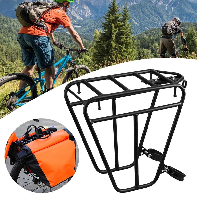 Cycling Cargo Rack Luggage Touring Carrier Racks 25KG Capacity Heavy Duty Steel Cycling Front Pannier Rack Cycling Equipment