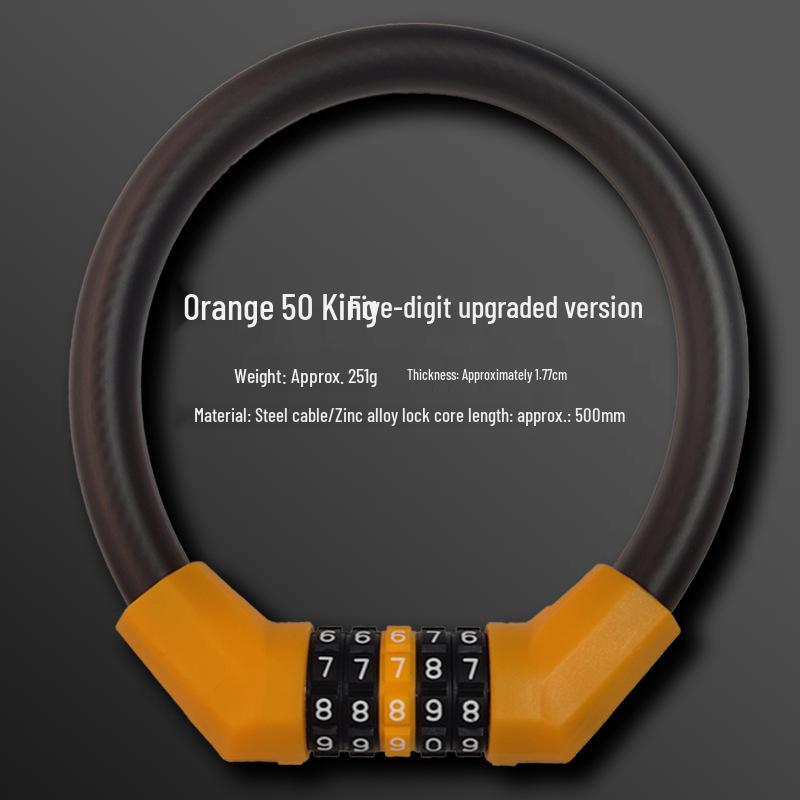 Waterproof Anti-theft Steel Cable Lock for Motorcycles, E-Bikes, and Helmets