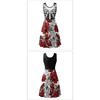 Women Ghost Haunted House Terror Bloodstained Skull Halloween Skinny Dress Adult Digital Printing Sleeveless Tank Party Costume