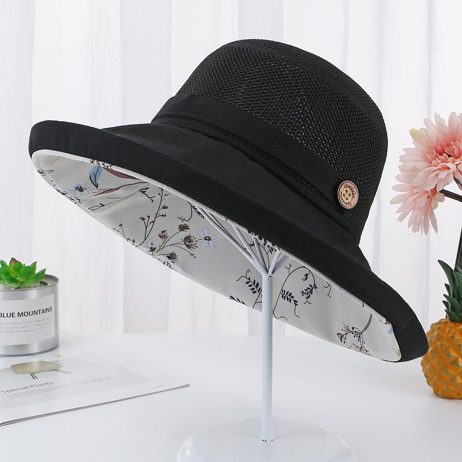 Women's Packable Mesh Sun Hat Summer Beach UV Protection UPF Wide Brim with Chin Strap