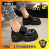 British Style Muffin Platform Small Leather Shoes 2024 Spring Retro College Style Fashion Versatile Shorty Loafer Shoes Tide