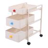 Storage Cart Milky White 3 Tier Metal Rolling Organizer with 360 degrees  Rotating Quiet Wheels for Kitchen Bathroom