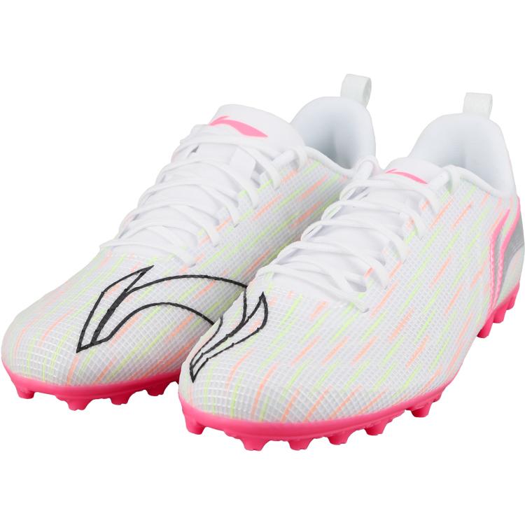 Li Ning Kids PU Fashion Versatile Football Shoes Kids Football Shoes Pink YKGU024-5