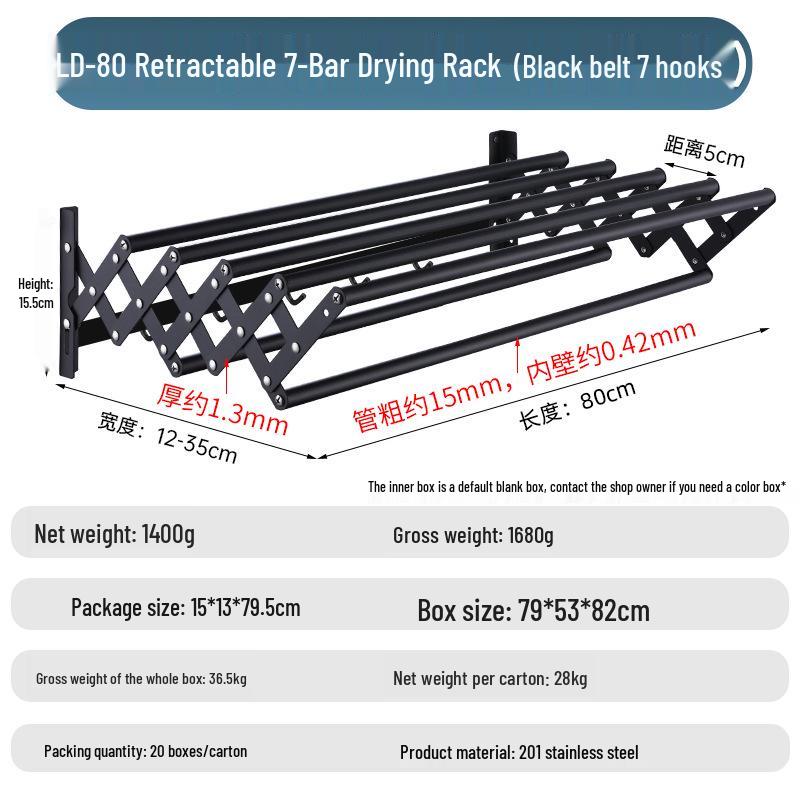 Foldable Stainless Steel Wall-Mounted Towel & Clothes Drying Rack
