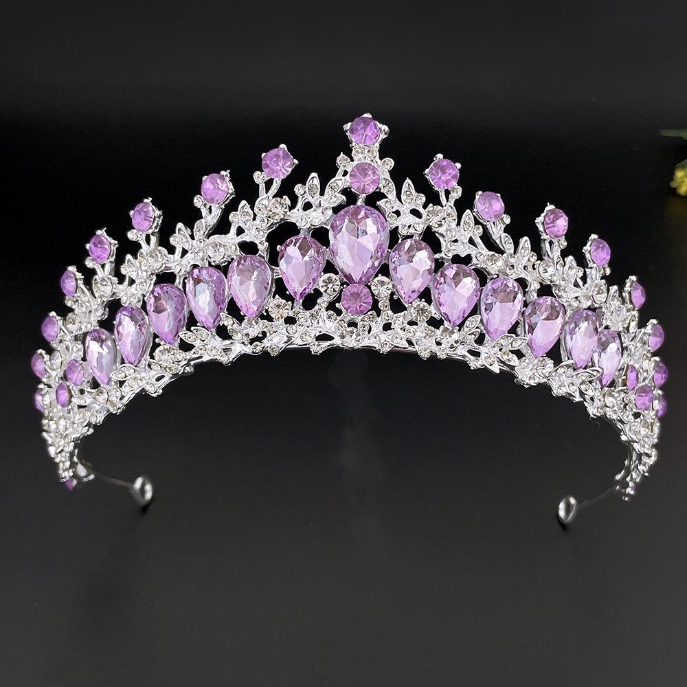 New Alloy Color Bridal Crown Wedding Dress Crown Tiara Holiday Crystal Crown