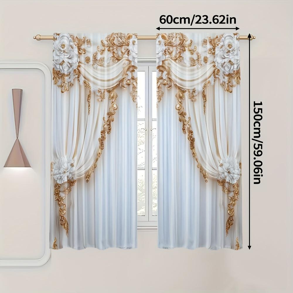 2pcs Luxe European Design Curtains – for Bedroom   Living Room   Office   Home & Caf Decor