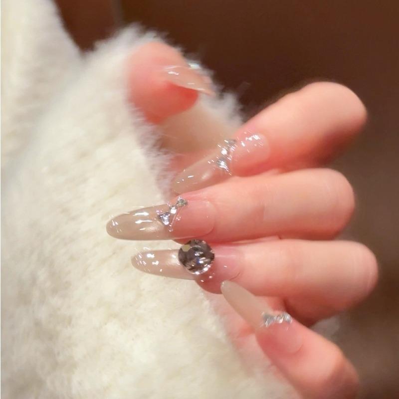 Cat's Eye Wearing Nail Pure Hand-made Nail Piece Fake Nail Wearing Nail Piece Advanced Sense Thin Dog Long