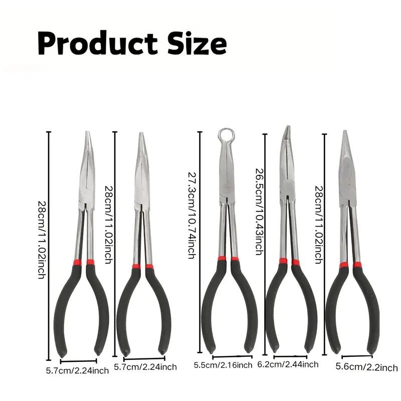 1pc 11-inch  Long Nose Pliers with Curved and Straight Tips - Ideal for Industrial, DIY Applications and Car Repair