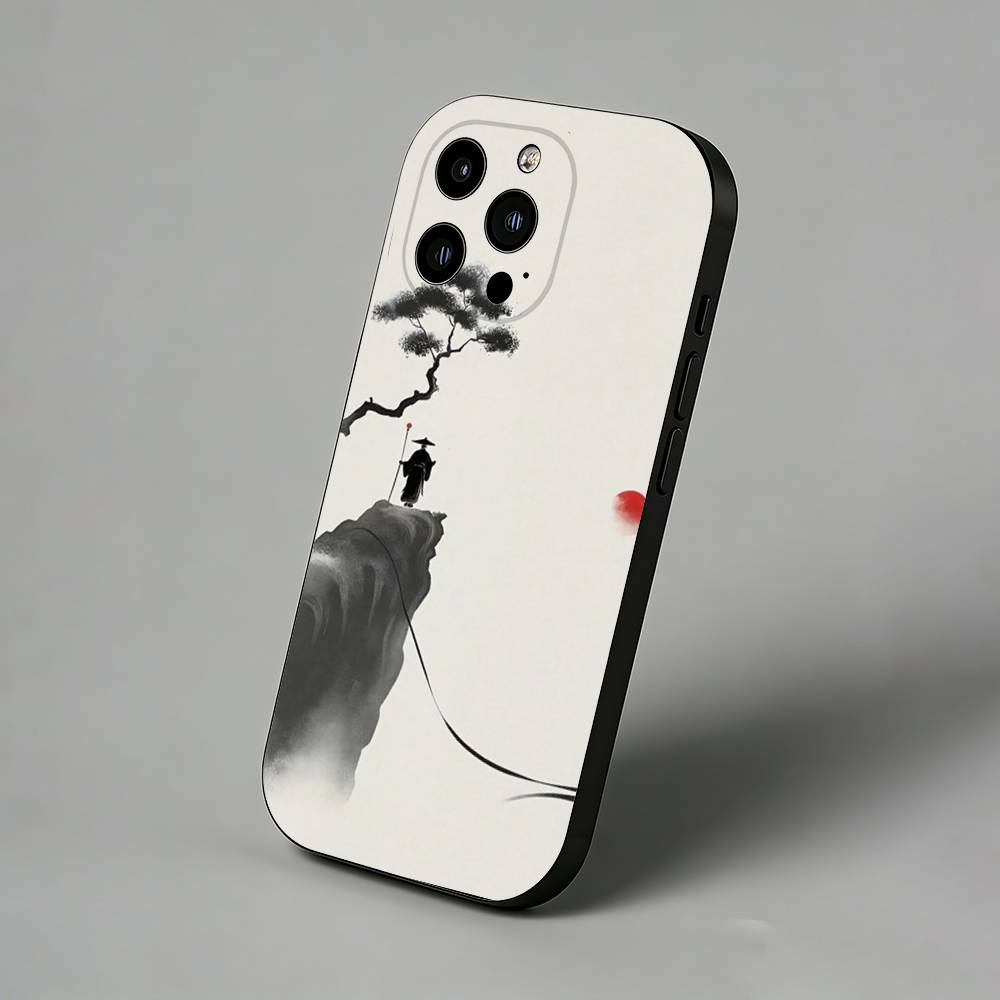 Ink Wash Landscape Phone Case for iPhone 17 Air 16 Pro Max 16e 15 Plus 14 13 Mini 12 11  Back Cover