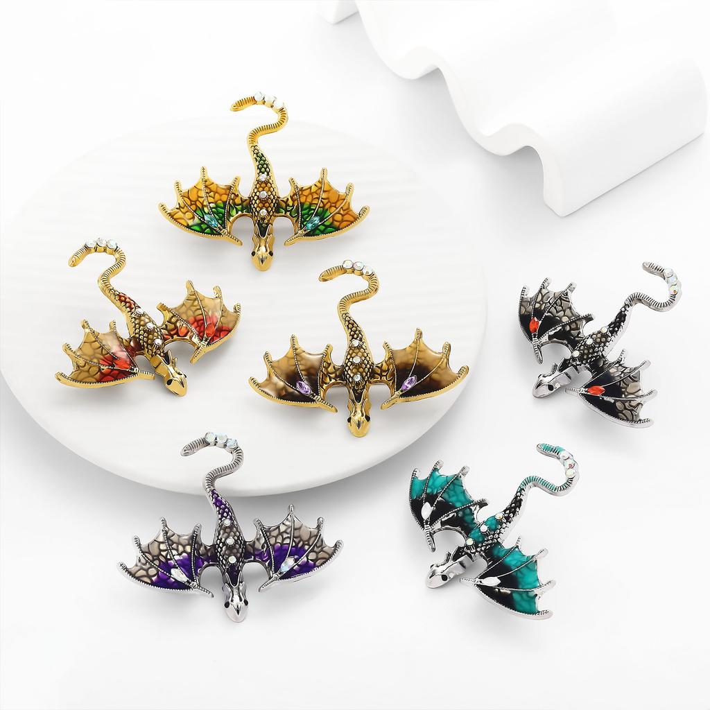 Personalized Animal Brooch Vintage Oil Dripping Dragon Accessories Brooch Pin