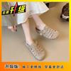 2025 Summer Fairy Style New Roman Style Female Drag Birken Bag Head Muller Shoes Soft Sole Wear Half Drag Sandals