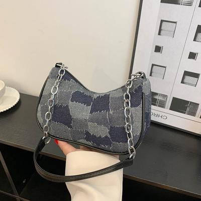 Denim Fashion Casual Bag 2025 Popular Underarm Shoulder Bag Simple Foreign Style Portable Shoulder Bag Personalized Women's Bag
